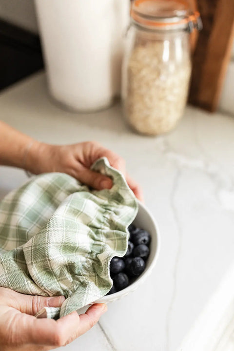 Reversible Cotton Bowl Covers for Food Storage – Sustainable Eco-Friendly Kitchen Wraps 8 to 15 Inch | Made in USA Millstream Home  Kitchen + Dining
