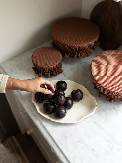 Reversible Holiday Gingham Bowl Cover Set – 8, 12 & 15 Inch Food Storage Covers | Handmade in USA Millstream Home  Homegoods