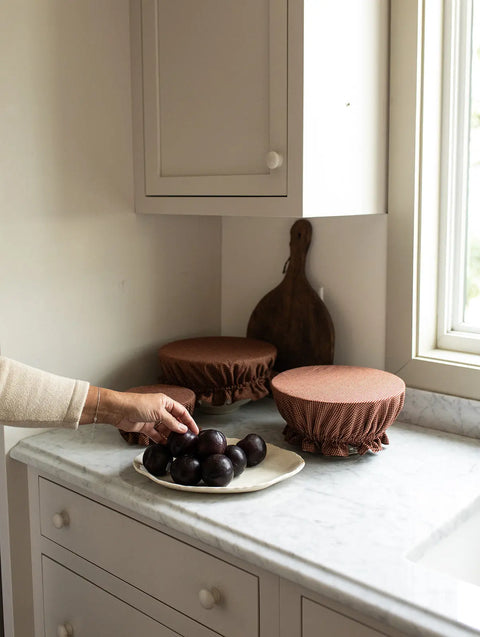 Reversible Holiday Gingham Bowl Cover Set – 8, 12 & 15 Inch Food Storage Covers | Handmade in USA Millstream Home  Homegoods