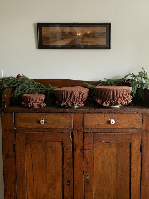 Reversible Holiday Gingham Bowl Cover Set – 8, 12 & 15 Inch Food Storage Covers | Handmade in USA Millstream Home  Homegoods