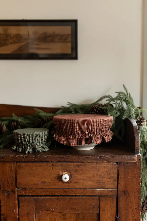 Reversible Holiday Gingham Bowl Cover Set – 8, 12 & 15 Inch Food Storage Covers | Handmade in USA Millstream Home  Homegoods