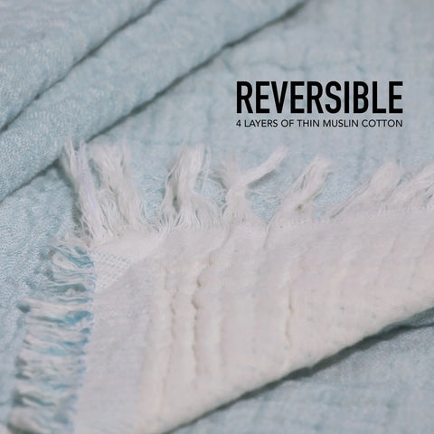 Reversible Muslin 100% Cotton Baby Blanket – Lightweight Breathable Swaddle Wrap | Made in USA Carolina Cottons  Throw Blankets