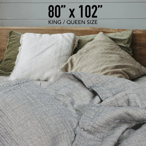Reversible Muslin 100% Cotton Coverlet | 80x102 Inch – Lightweight Breathable Quilt Blanket | Made in USA Carolina Cottons  Throw Blankets