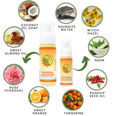 Revitalizing Citrus Foaming Facial Cleanser – Sweet Orange Pomegranate | Made in USA Taspen's Organics  Facial Care