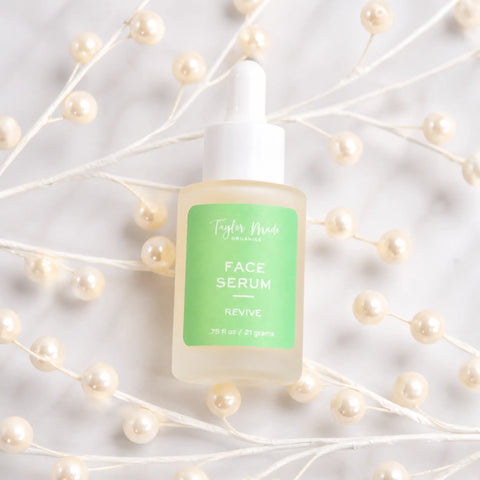 Revive Face Serum – 1oz Hydrating Botanical Blend with Bakuchiol and Hyaluronic Acid | Handmade in USA Taylor Made Organics  face serum