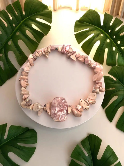 Rhodonite Stone Stretch Bracelet | Unique and Healing Gemstone Jewelry Michelle Marie Boutique  Bracelets