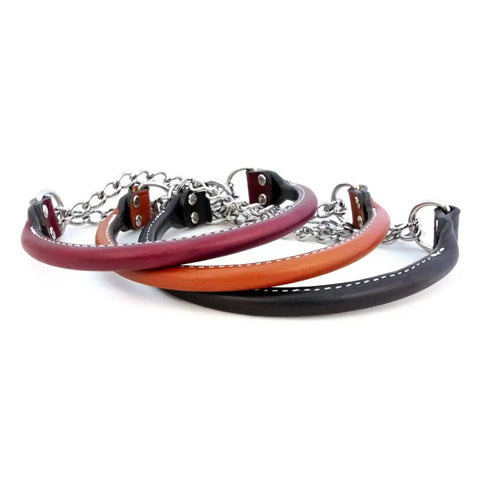 Rolled Leather Martingale Dog Collar 10-26 Inch Adjustable – Durable Bridle Leather Training Collar | Made in USA Auburn Leathercrafters  item
