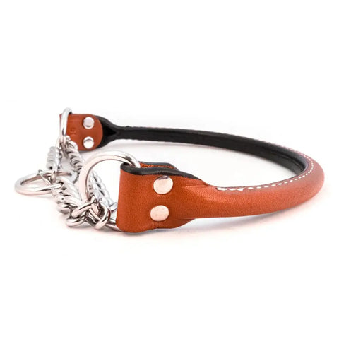 Rolled Leather Martingale Dog Collar 10-26 Inch Adjustable – Durable Bridle Leather Training Collar | Made in USA Auburn Leathercrafters  item