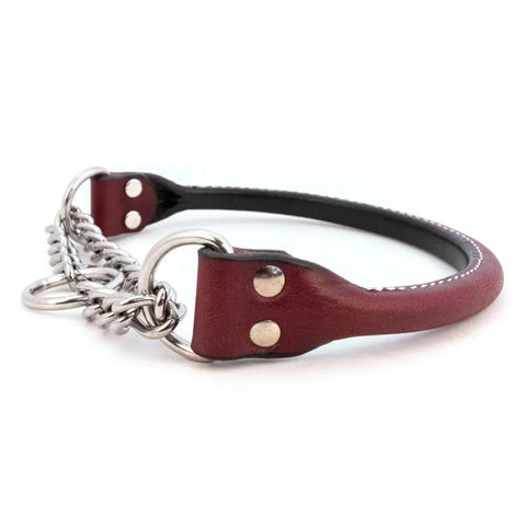 Rolled Leather Martingale Dog Collar 10-26 Inch Adjustable – Durable Bridle Leather Training Collar | Made in USA Auburn Leathercrafters  item