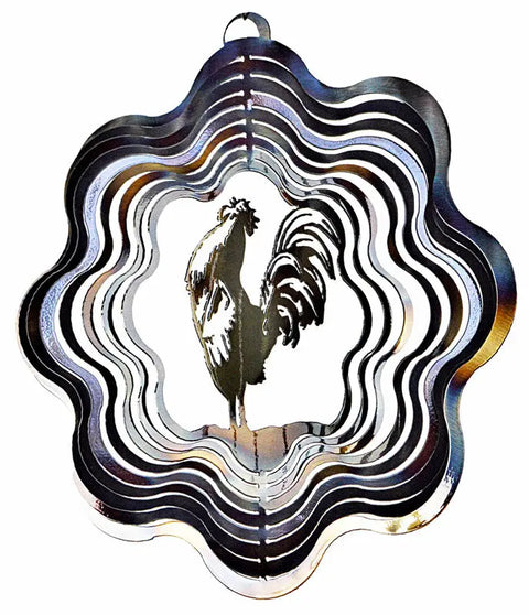 Rooster Metal Wind Spinner – Handmade Outdoor Kinetic Garden Decor | Made in USA with Durable Steel Construction Knights Home Decor  item