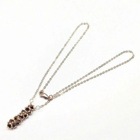 Rose Gold Crystal Bar Necklace – Handcrafted Beaded Pendant | Made in USA Alexa Martha Designs  Necklace