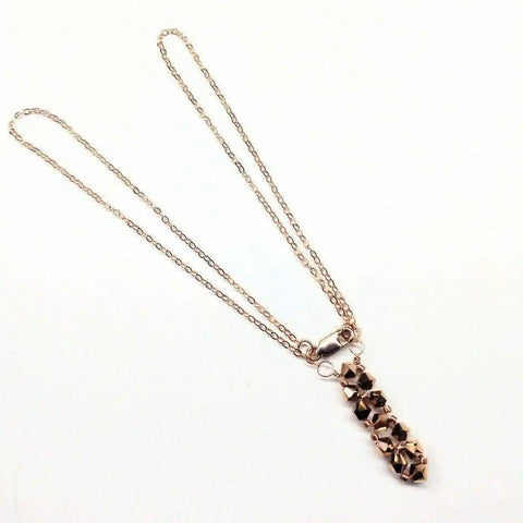 Rose Gold Crystal Bar Necklace – Handcrafted Beaded Pendant | Made in USA Alexa Martha Designs  Necklace