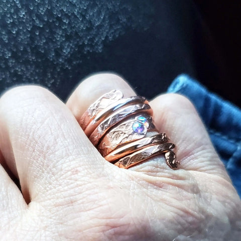 Rose Gold Crystal Wrap Around Ring – Handcrafted Rustic Jewelry | Made in USA Alexa Martha Designs  Ring