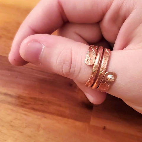 Rose Gold Crystal Wrap Around Ring – Handcrafted Rustic Jewelry | Made in USA Alexa Martha Designs  Ring