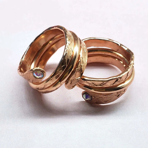 Rose Gold Crystal Wrap Around Ring – Handcrafted Rustic Jewelry | Made in USA Alexa Martha Designs  Ring