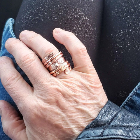 Rose Gold Crystal Wrap Around Ring – Handcrafted Rustic Jewelry | Made in USA Alexa Martha Designs  Ring