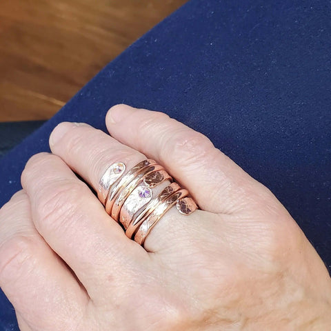 Rose Gold Crystal Wrap Around Ring – Handcrafted Rustic Jewelry | Made in USA Alexa Martha Designs  Ring