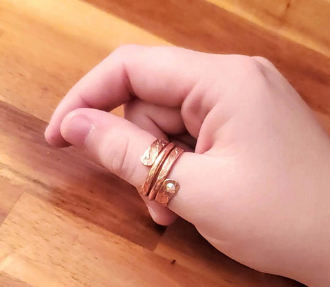 Rose Gold Crystal Wrap Around Ring – Handcrafted Rustic Jewelry | Made in USA Alexa Martha Designs  Ring