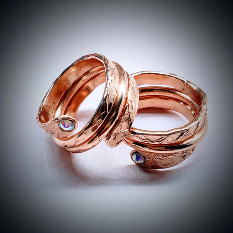 Rose Gold Crystal Wrap Around Ring – Handcrafted Rustic Jewelry | Made in USA Alexa Martha Designs  Ring