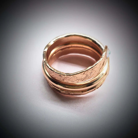 Rose Gold Crystal Wrap Around Ring – Handcrafted Rustic Jewelry | Made in USA Alexa Martha Designs  Ring