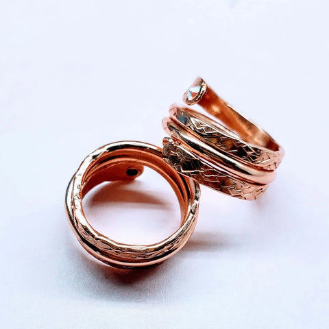 Rose Gold Crystal Wrap Around Ring – Handcrafted Rustic Jewelry | Made in USA Alexa Martha Designs  Ring