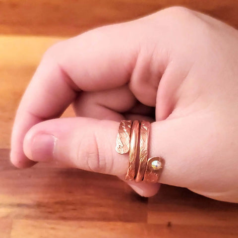 Rose Gold Crystal Wrap Around Ring – Handcrafted Rustic Jewelry | Made in USA Alexa Martha Designs  Ring