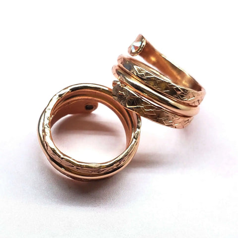 Rose Gold Crystal Wrap Around Ring – Handcrafted Rustic Jewelry | Made in USA Alexa Martha Designs  Ring