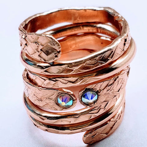 Rose Gold Crystal Wrap Around Ring – Handcrafted Rustic Jewelry | Made in USA Alexa Martha Designs  Ring