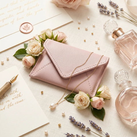 Rose Pink Mini Envelope Wallet With RFID Blocking – Full Grain Leather 4.5x3 Inch | Made in USA CASUPO  Envelope Wallet