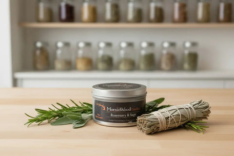 Rosemary and Sage - Soy Tin Collection MorninWood Candles  Candles
