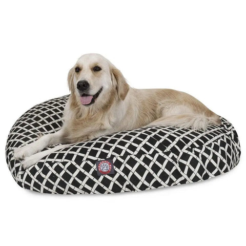 Round Bamboo Dog Bed Cushion – Removable Zipper Cover | Made in USA Majestic Pet