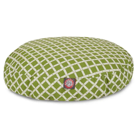 Round Bamboo Dog Bed Cushion – Removable Zipper Cover | Made in USA Majestic Pet