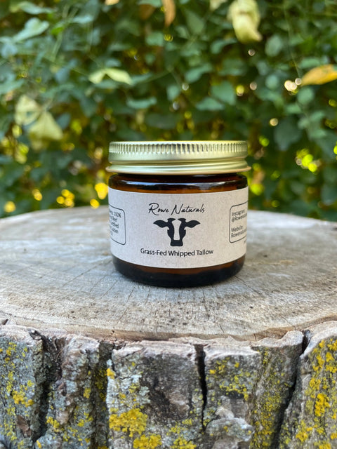 Rowe Naturals 100% Grass-Fed Whipped Tallow Skin Moisturizer – Organic Jojoba Blend | Made in USA Skincare Rowe Naturals  100% Grass-fed whipped tallow based skin cream