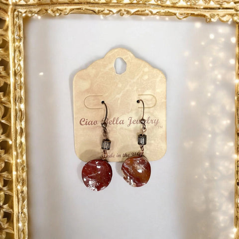 Rust Ocean Jasper Dangle Earrings – Handcrafted Copper Hook Jewelry | Made in USA Michelle Marie Boutique  Earrings