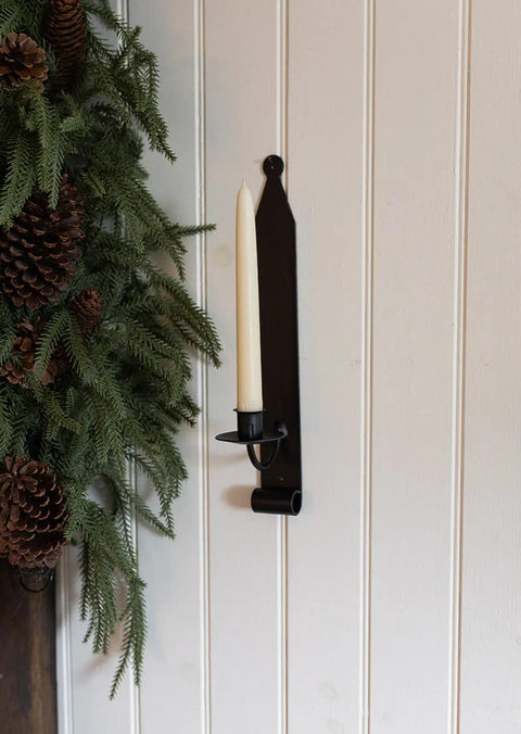 Rustic 14 Inch Metal Candle Sconce – Handcrafted Amish Wall Light Fixture | Made in USA Millstream Home  Homegoods