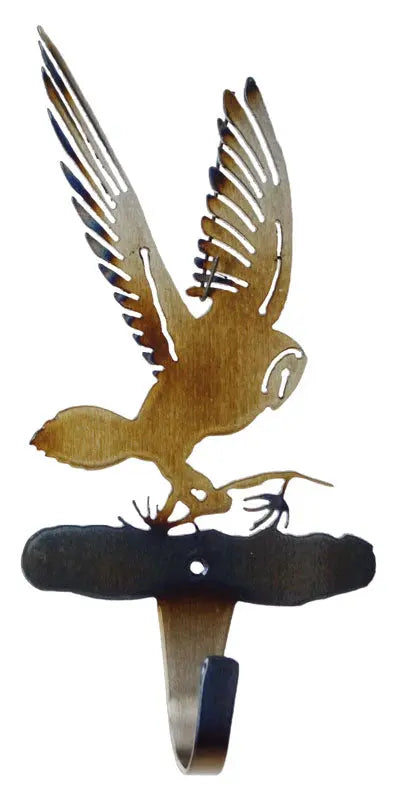 Rustic Barn Owl Wall Hook – Handcrafted Steel Coat and Towel Hanger | Made in USA Home Decor Knights Home Decor  item