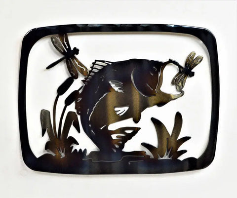 Rustic Bass Fish Casserole Dish Holder – Handcrafted Metal Kitchen Organizer | Made in USA Knights Home Decor  item