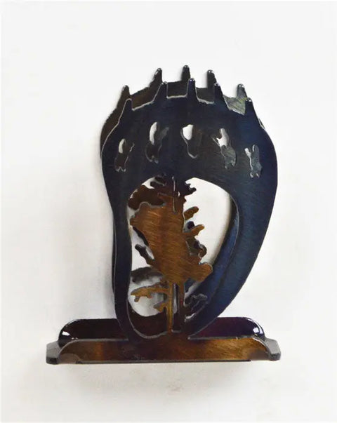Rustic Bear Claw Cocktail Napkin Holder – Handcrafted Metal Bar Accessory | Made in USA Knights Home Decor  item