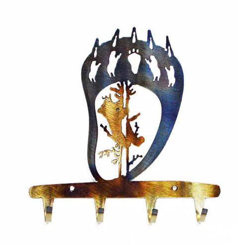 Rustic Bear Claw Wall Key Holder – Handmade Metal Hook Rack | Functional Decor Made in USA Knights Home Decor  item