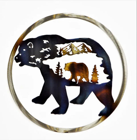 Rustic Bear Metal Wall Art – Handcrafted Wilderness Sculpture | Made in USA Knights Home Decor  item