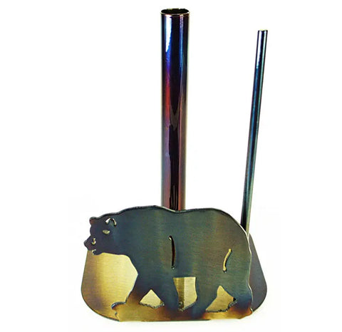 Rustic Bear Paper Towel Holder – Handmade Metal Kitchen Stand | Made in USA Craftsmanship Knights Home Decor  item