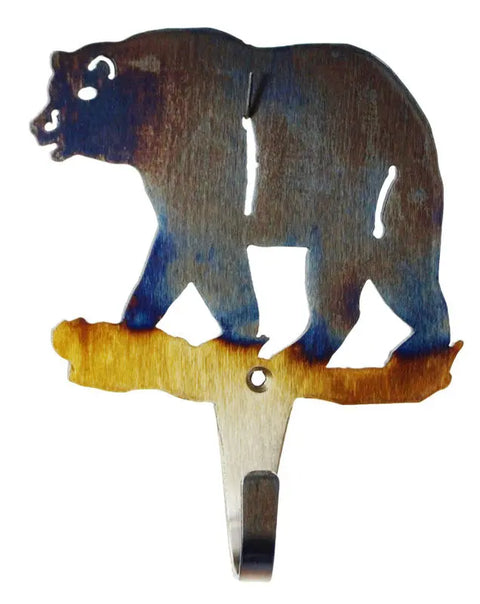 Rustic Bear-Shaped Steel Wall Hook – Handcrafted Coat and Towel Hanger | Made in USA Knights Home Decor  item