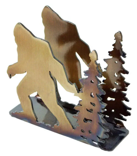 Rustic Bigfoot Metal Napkin Holder – Handcrafted Table Decor | Made in USA Knights Home Decor  item