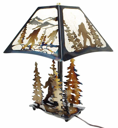 Rustic Bigfoot Table Lamp – Handcrafted Metal Art with Heat-Treated Finish | Made in USA Knights Home Decor  item