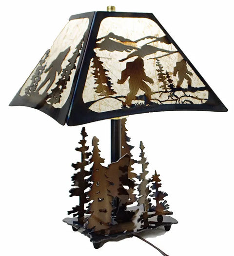 Rustic Bigfoot Table Lamp – Handcrafted Metal Art with Heat-Treated Finish | Made in USA Knights Home Decor  item