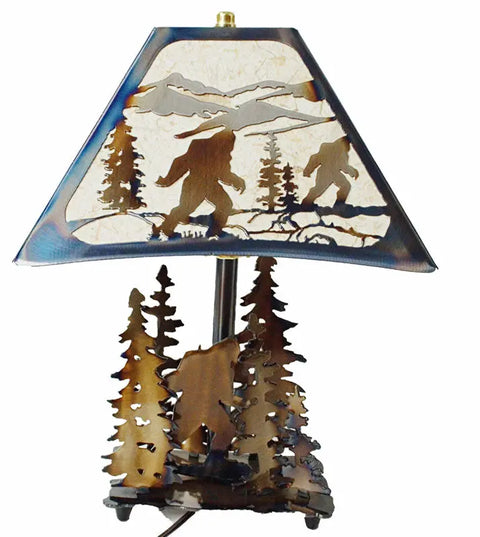 Rustic Bigfoot Table Lamp – Handcrafted Metal Art with Heat-Treated Finish | Made in USA Knights Home Decor  item