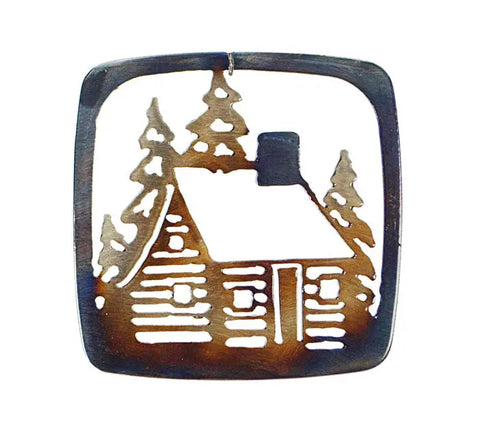 Rustic Cabin Coaster 4 Inch – Handcrafted Heat Treated Barware | Made in USA Home Decor Knights Home Decor  item