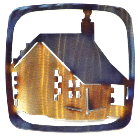 Rustic Cabin-Themed Metal Trivet – Heat-Resistant Hot Plate Pad | Handmade Artisan Kitchen Decor Made in USA Knights Home Decor  item