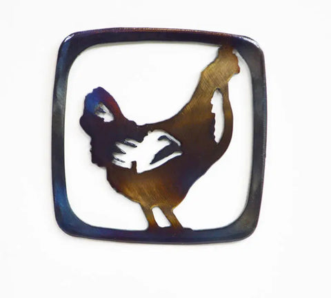 Rustic Chicken Coaster – Heat Resistant Home Accessory | Handmade in USA Knights Home Decor  item