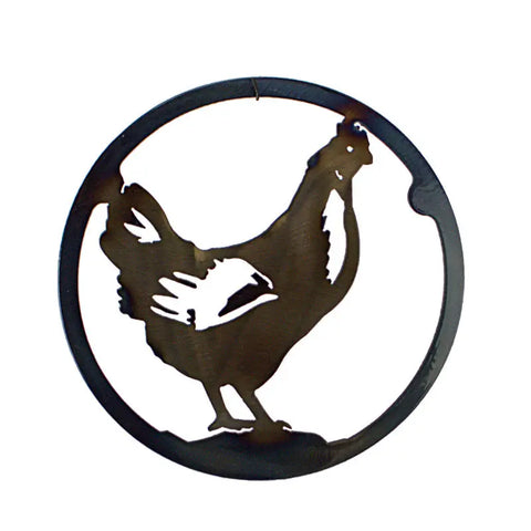 Rustic Chicken Silhouette Wall Art – Farmhouse Metal Decor | Handmade in USA Knights Home Decor  item